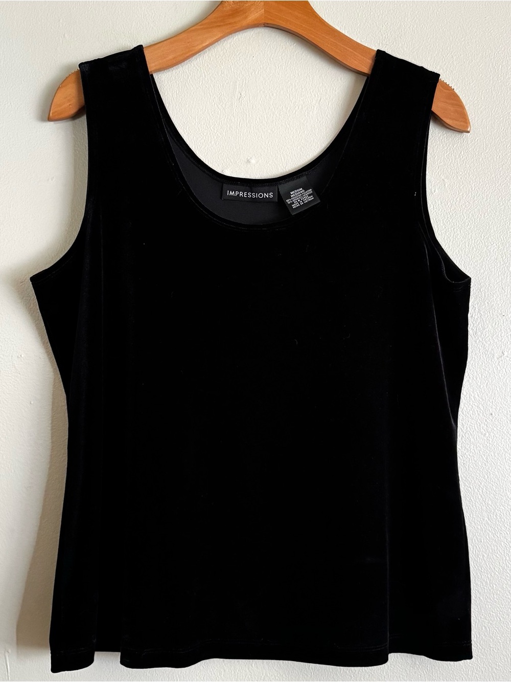 Impressions Black Velvet Scoop Neck Tank